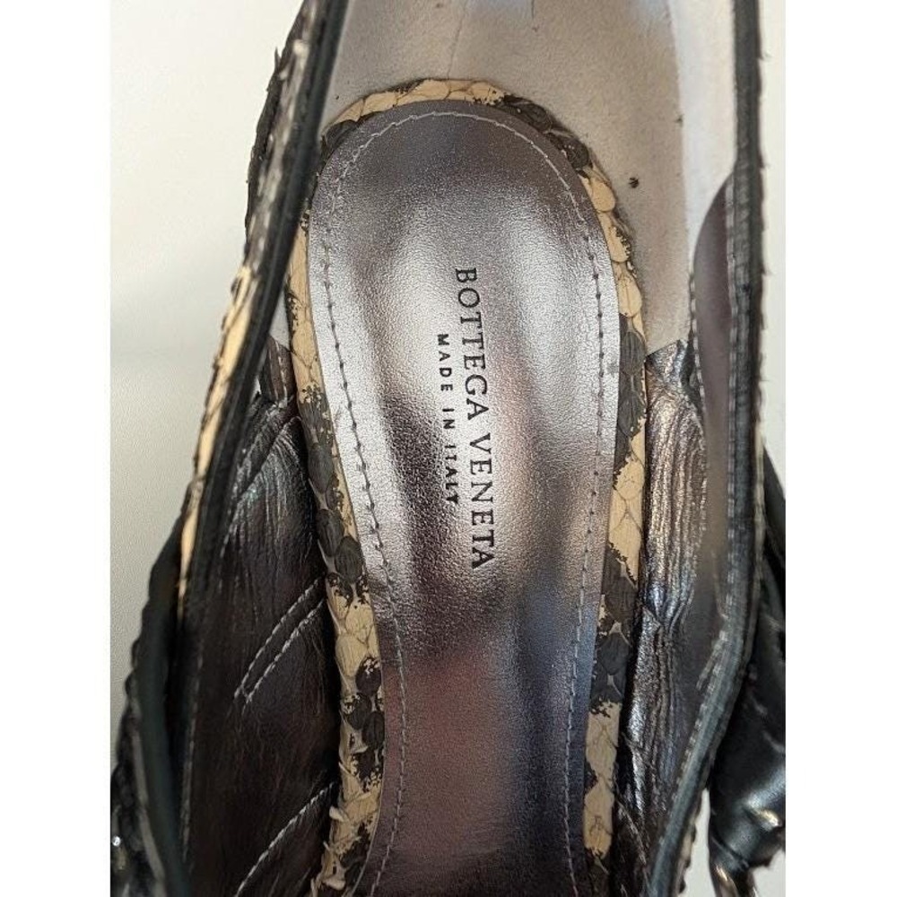 Bottega Veneta Snake Print Leather Kitten Heel Buckle Strap Mary Janes Size 39.5 - Picture 11 of 12